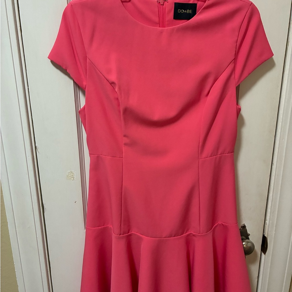 DO+BE Pink Mock Neck Fit and Flare Mini Dress